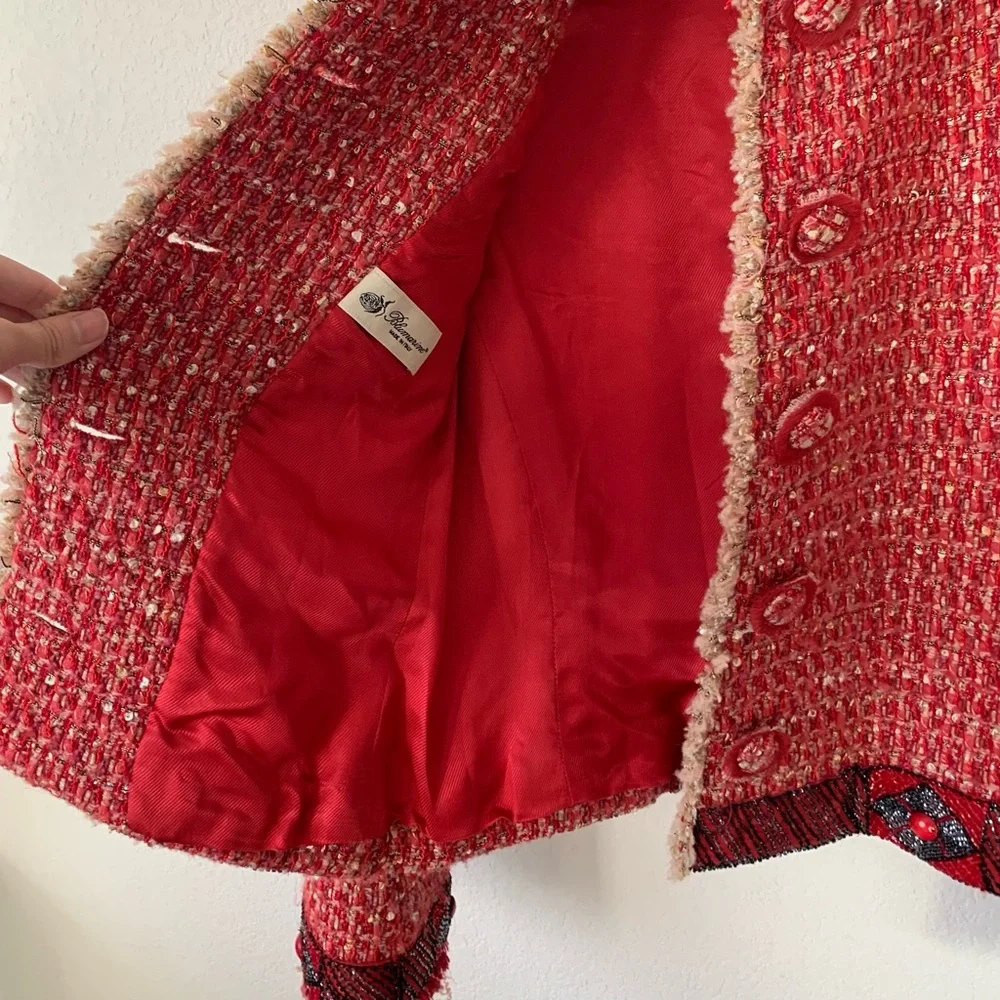 NWOT Blumarine beaded tweed jacket